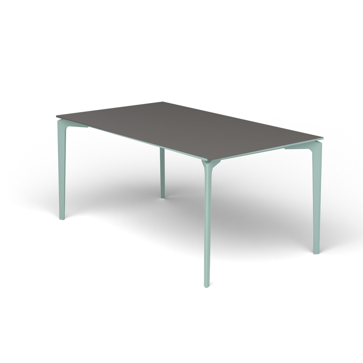 AllSize Rechthoekige Eettafel, 160 × 90 × 74 cm, Light Blue, Aluminium speckled Anthracite