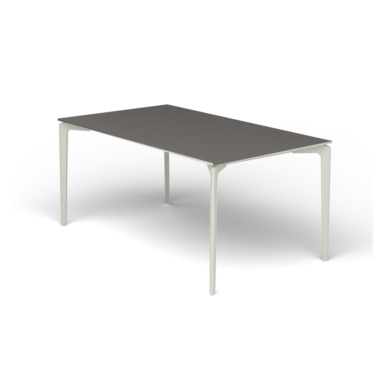AllSize Rechthoekige Eettafel, 160 × 90 × 74 cm, Powder Grey, Aluminium speckled Anthracite