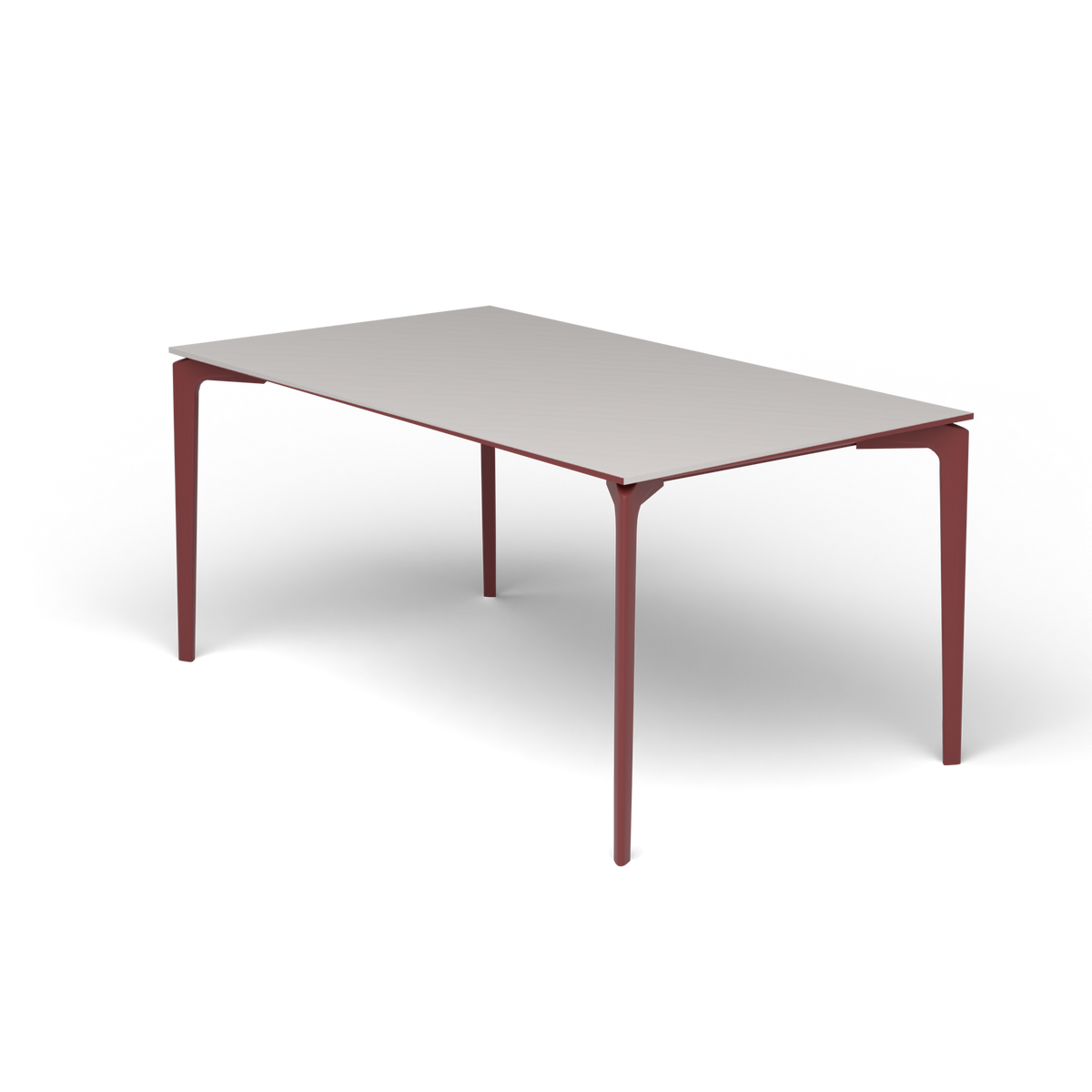AllSize Rechthoekige Eettafel, 160 × 90 × 74 cm, Autumn Red, Aluminium speckled Grey