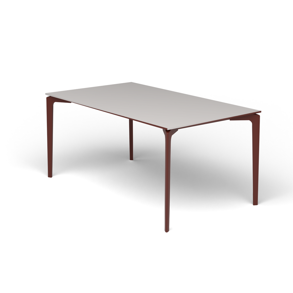 AllSize Rechthoekige Eettafel, 160 × 90 × 74 cm, Chestnut Brown, Aluminium speckled Grey