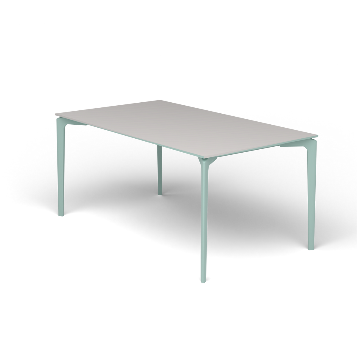 AllSize Rechthoekige Eettafel, 160 × 90 × 74 cm, Light Blue, Aluminium speckled Grey