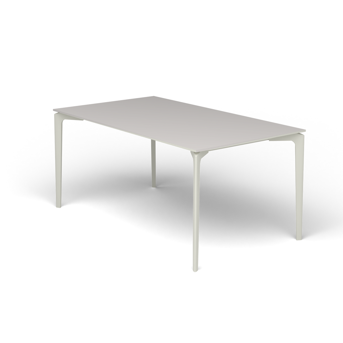 AllSize Rechthoekige Eettafel, 160 × 90 × 74 cm, Powder Grey, Aluminium speckled Grey