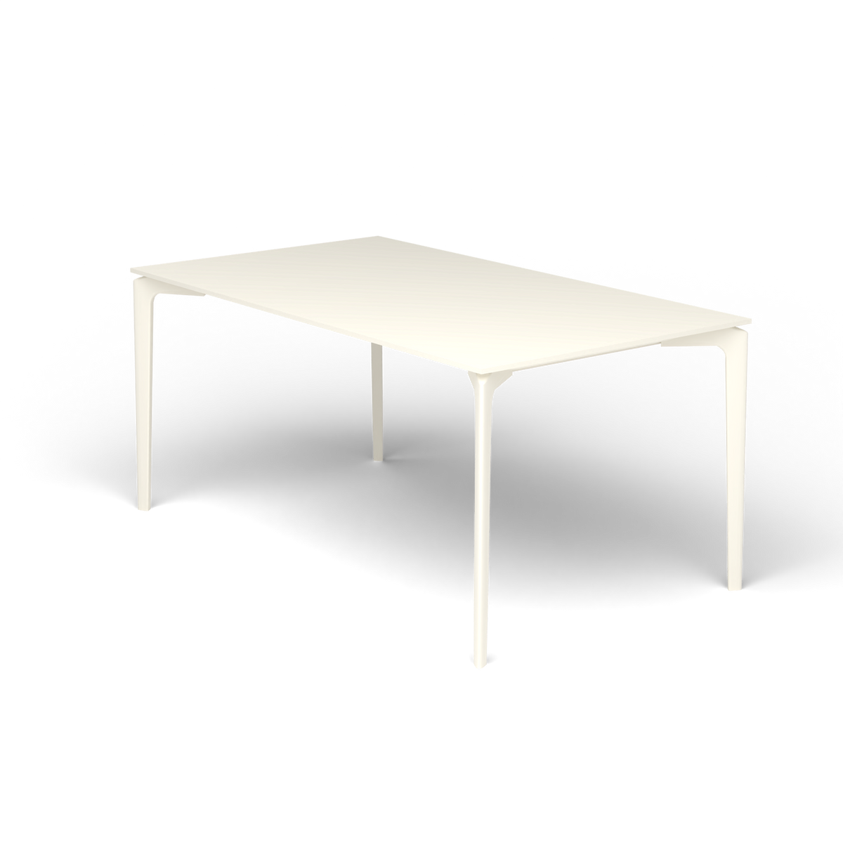 AllSize Rechthoekige Eettafel, 160 × 90 × 74 cm, Antique White, Gelakt aluminium (volgt onderstelkleur)