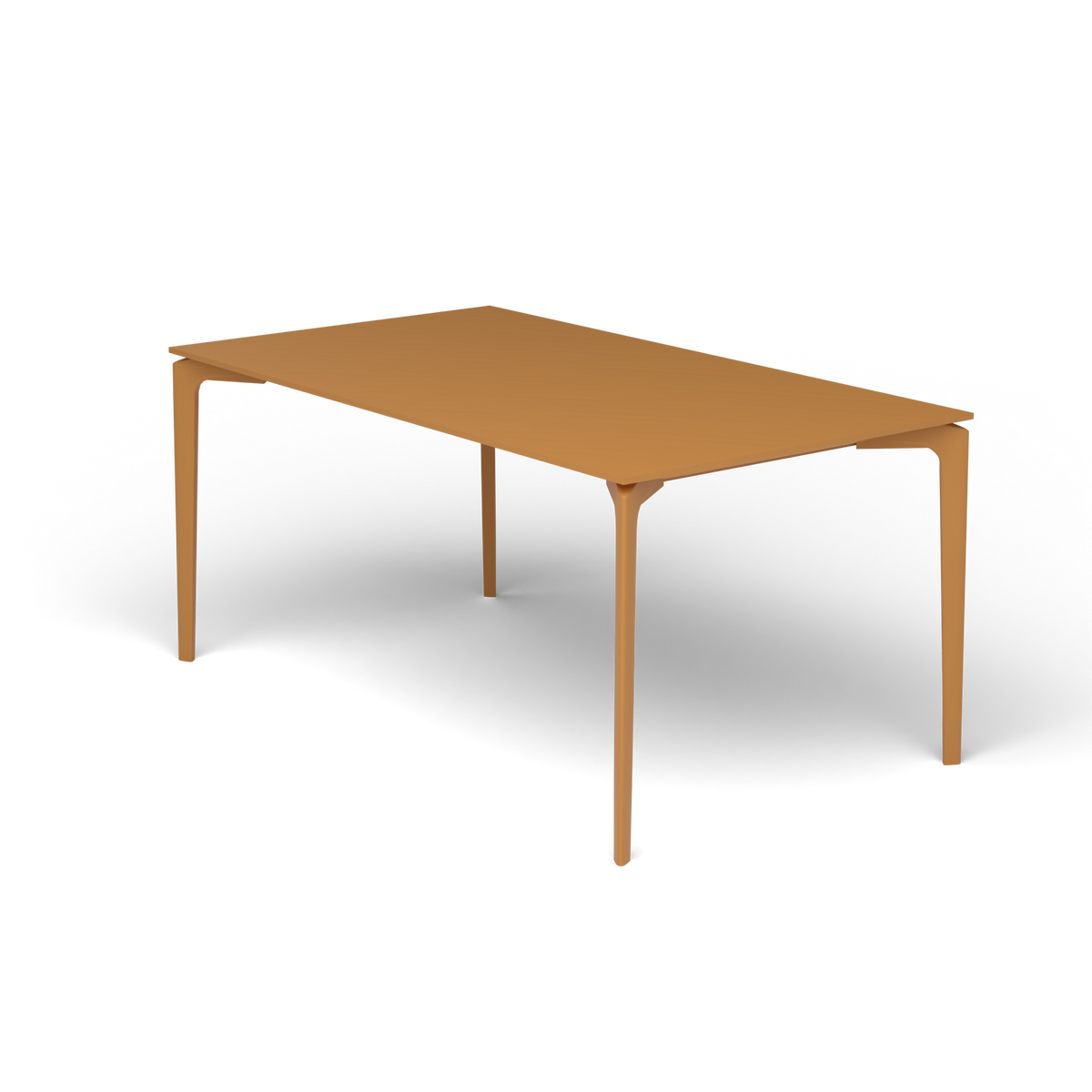 AllSize Rechthoekige Eettafel, 160 × 90 × 74 cm, Mustard Yellow, Gelakt aluminium (volgt onderstelkleur)