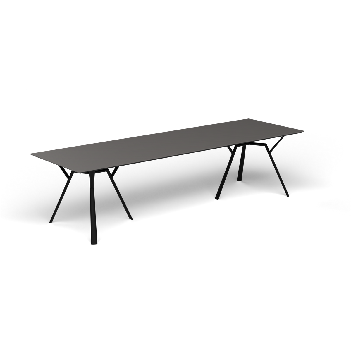 Radice Quadra Rechthoekige Tafel, 290 × 90 × h 74 cm, Black, Aluminium speckled Anthracite