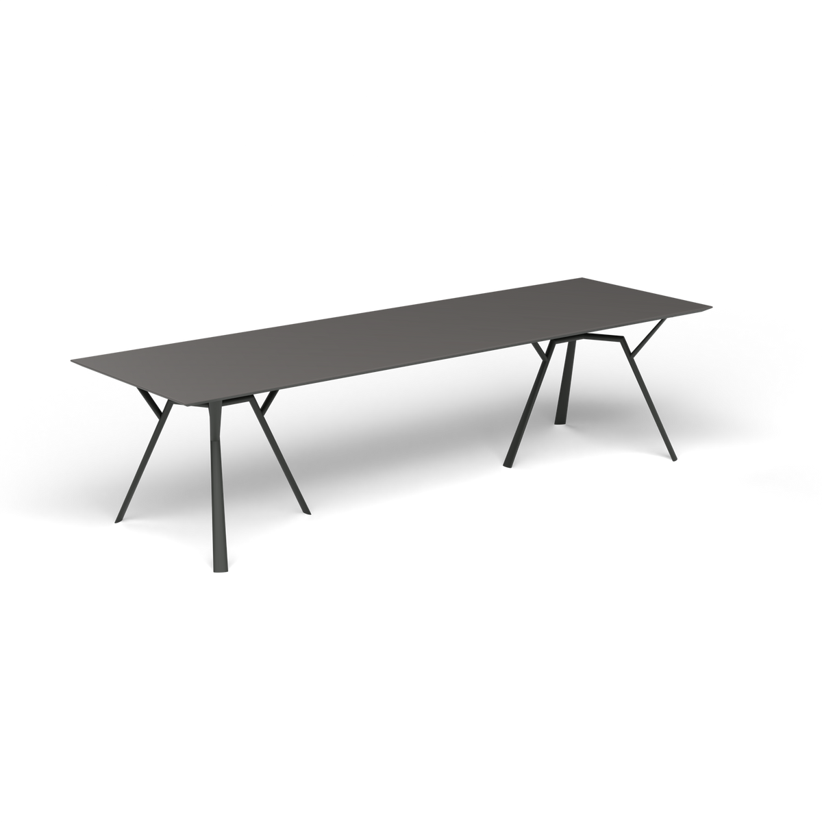 Radice Quadra Rechthoekige Tafel, 290 × 90 × h 74 cm, Metallic Grey, Aluminium speckled Anthracite