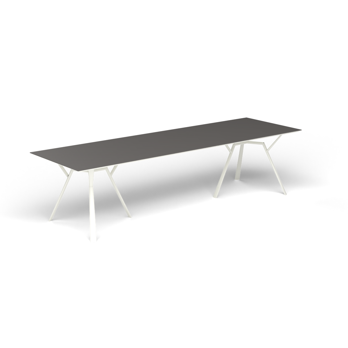 Radice Quadra Rechthoekige Tafel, 290 × 90 × h 74 cm, White, Aluminium speckled Anthracite