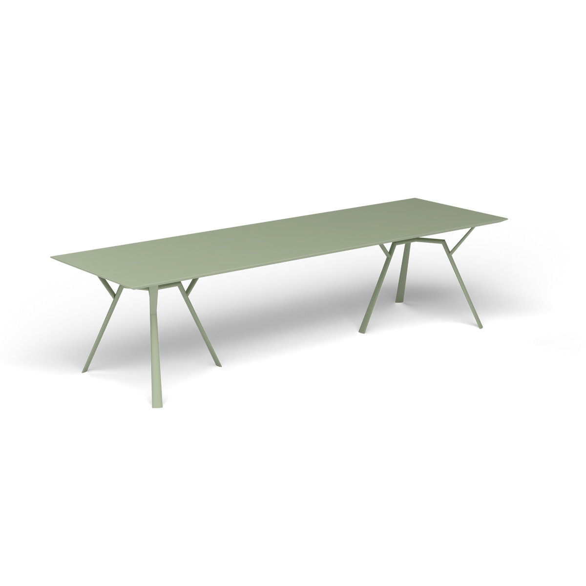 Radice Quadra Rechthoekige Tafel, 290 × 90 × h 74 cm, Green Tea, Gelakt aluminium (volgt onderstelkleur)