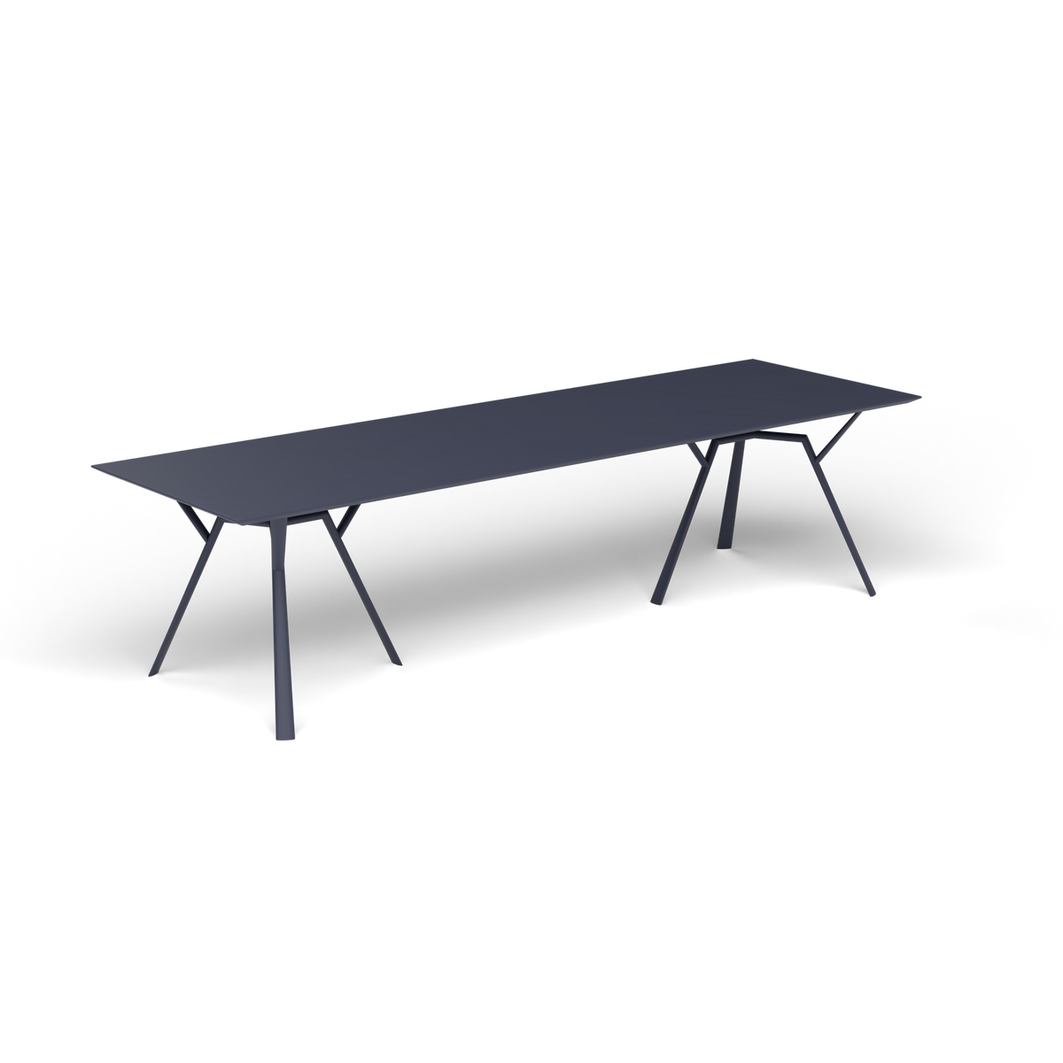 Radice Quadra Rechthoekige Tafel, 290 × 90 × h 74 cm, Grey Blue, Gelakt aluminium (volgt onderstelkleur)