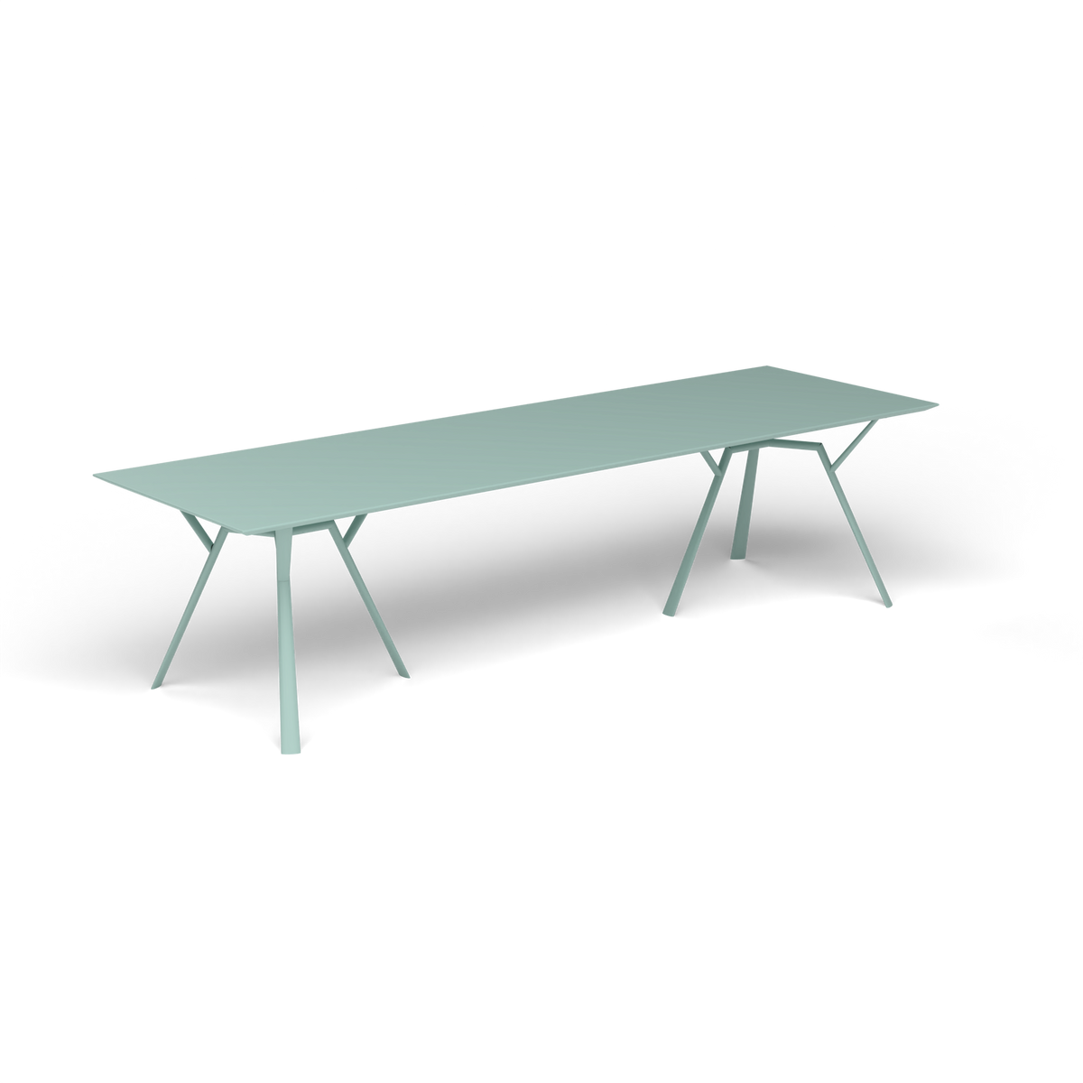 Radice Quadra Rechthoekige Tafel, 290 × 90 × h 74 cm, Light Blue, Gelakt aluminium (volgt onderstelkleur)