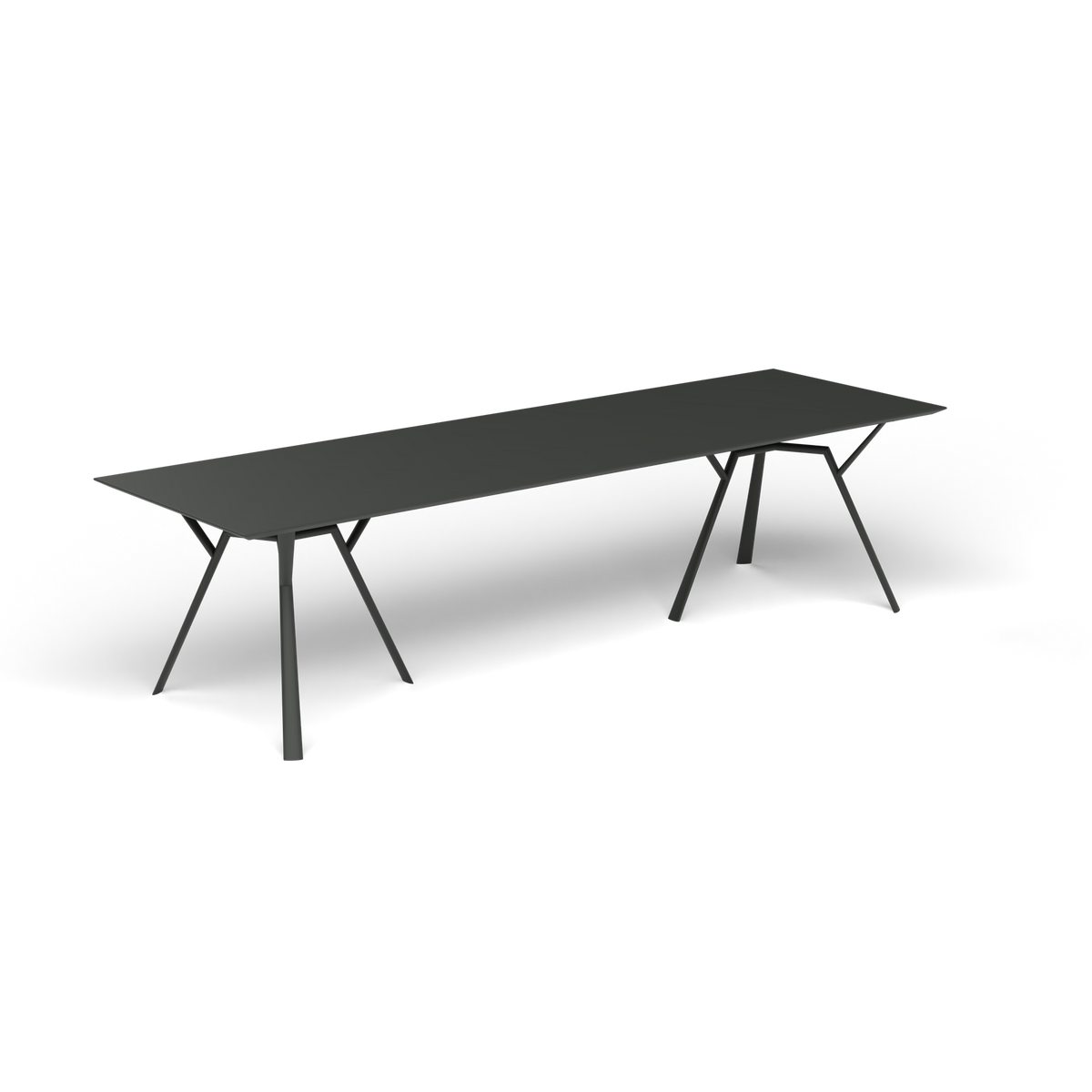 Radice Quadra Rechthoekige Tafel, 290 × 90 × h 74 cm, Metallic Grey, Gelakt aluminium (volgt onderstelkleur)