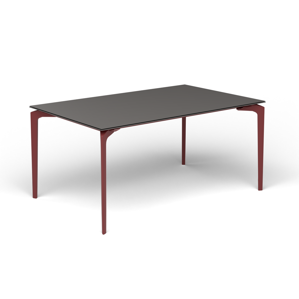 AllSize Uitschuifbare Eettafel, 160-210 × 100 × 76 cm, Autumn Red, Aluminium speckled Anthracite