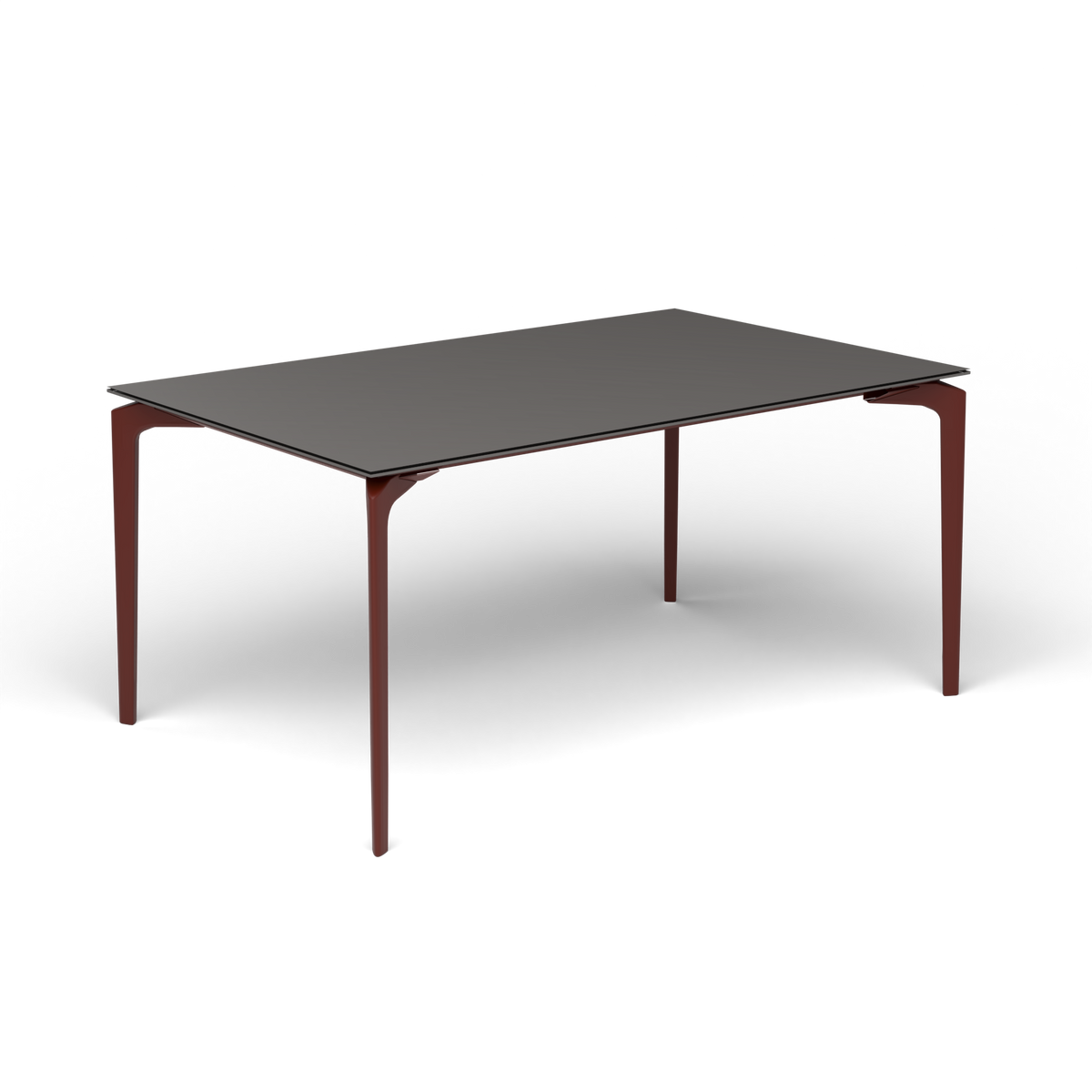 AllSize Uitschuifbare Eettafel, 160-210 × 100 × 76 cm, Chestnut Brown, Aluminium speckled Anthracite