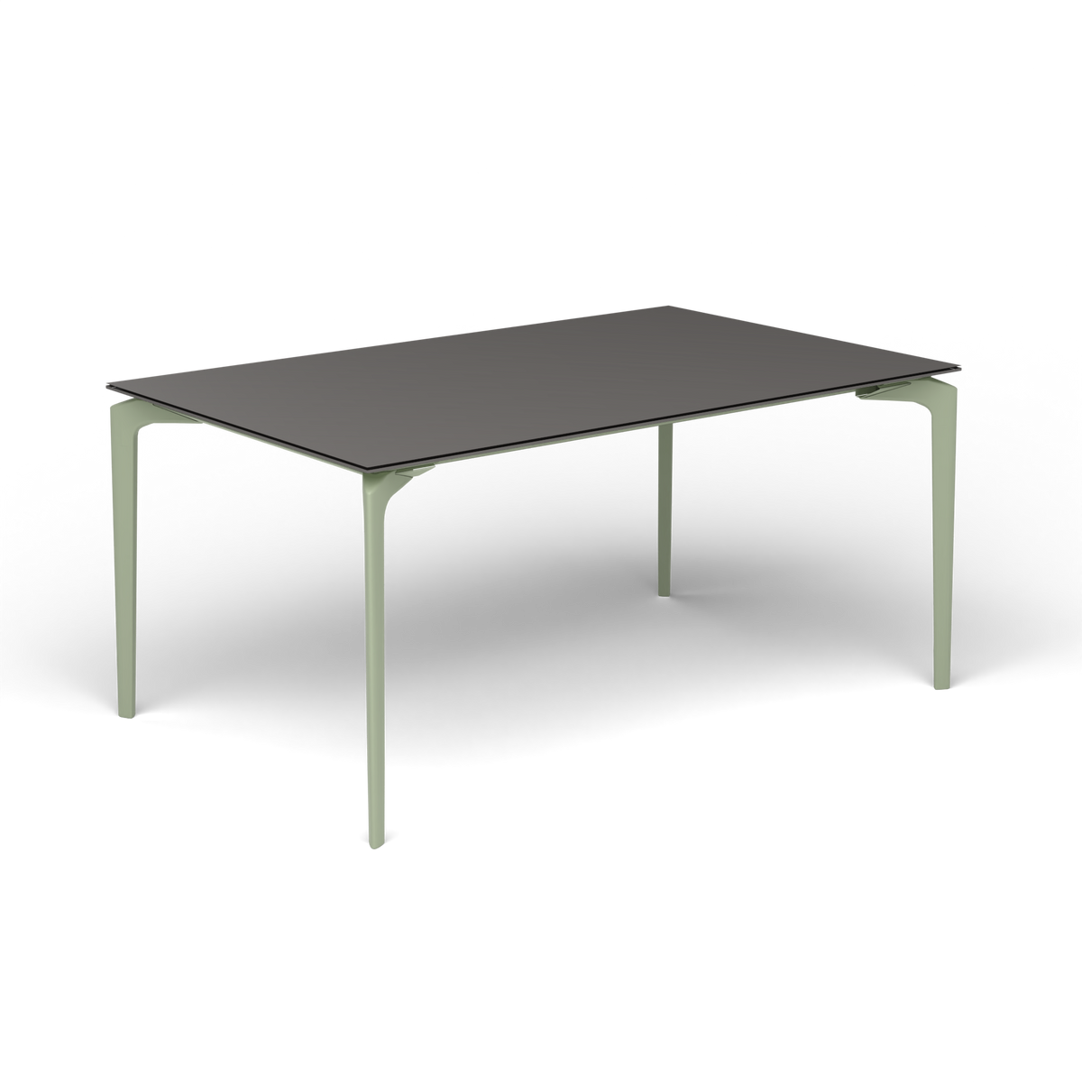 AllSize Uitschuifbare Eettafel, 160-210 × 100 × 76 cm, Green Tea, Aluminium speckled Anthracite