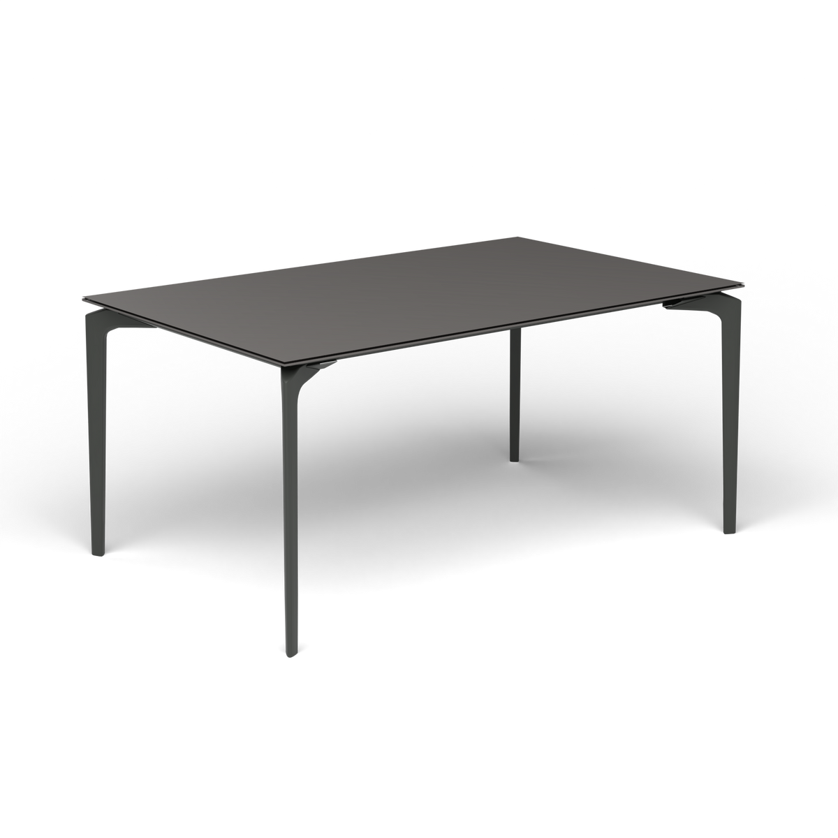 AllSize Uitschuifbare Eettafel, 160-210 × 100 × 76 cm, Metallic Grey, Aluminium speckled Anthracite