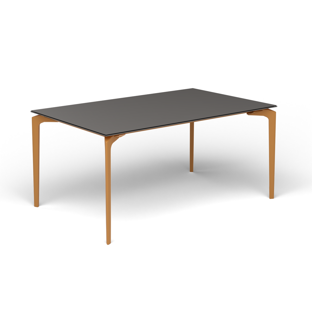 AllSize Uitschuifbare Eettafel, 160-210 × 100 × 76 cm, Mustard Yellow, Aluminium speckled Anthracite