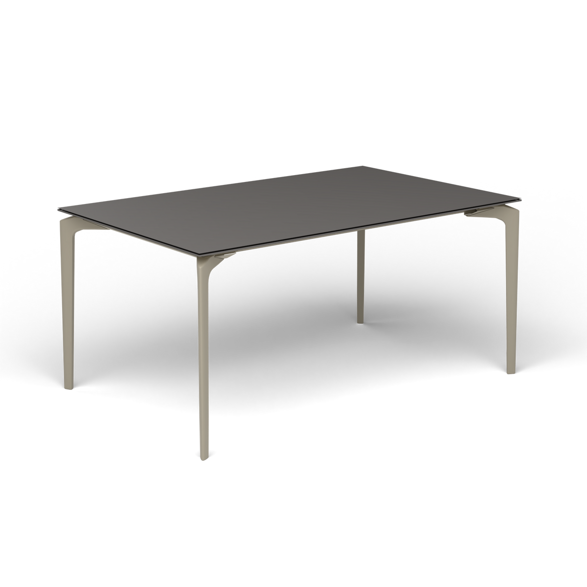 AllSize Uitschuifbare Eettafel, 160-210 × 100 × 76 cm, Pearly Gold, Aluminium speckled Anthracite