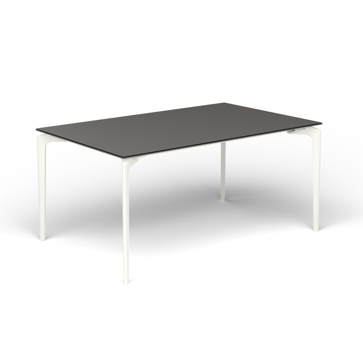 AllSize Uitschuifbare Eettafel, 160-210 × 100 × 76 cm, White, Aluminium speckled Anthracite