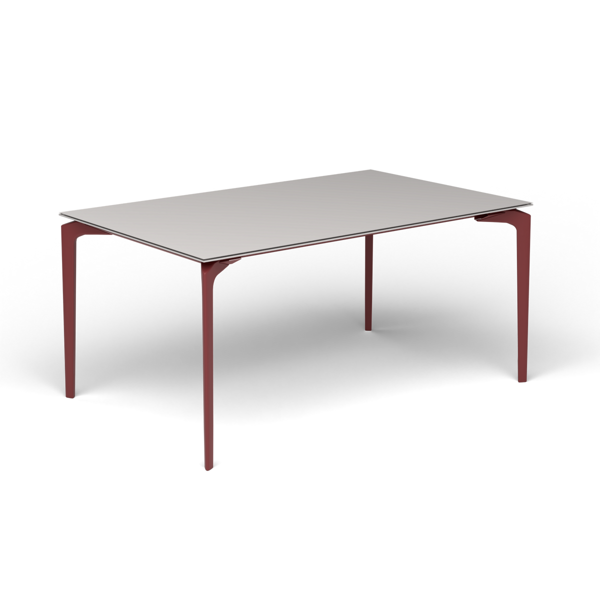 AllSize Uitschuifbare Eettafel, 160-210 × 100 × 76 cm, Autumn Red, Aluminium speckled Grey