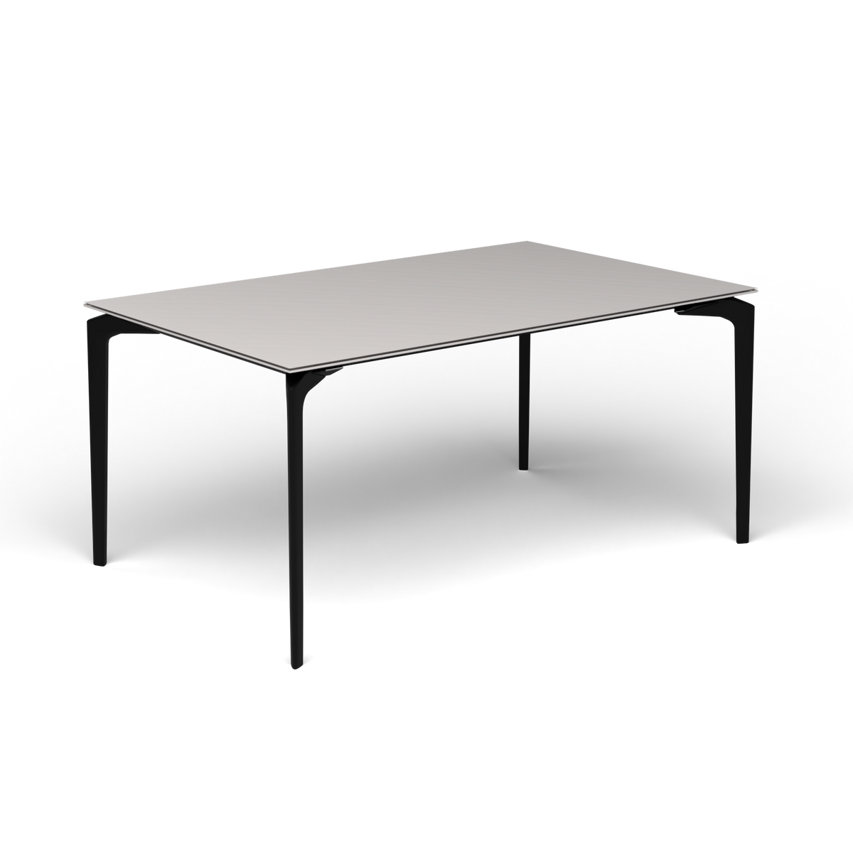 AllSize Uitschuifbare Eettafel, 160-210 × 100 × 76 cm, Black, Aluminium speckled Grey