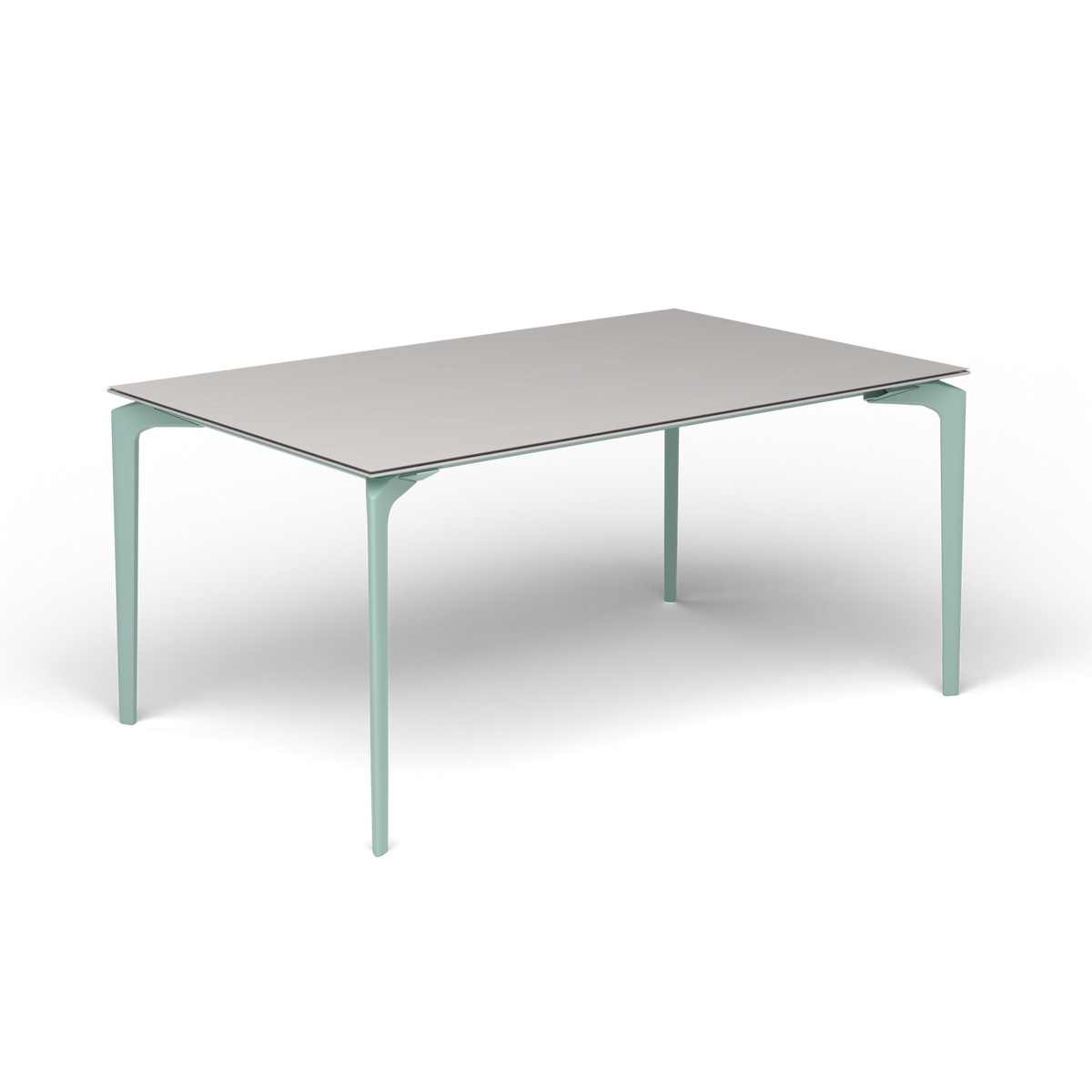 AllSize Uitschuifbare Eettafel, 160-210 × 100 × 76 cm, Light Blue, Aluminium speckled Grey