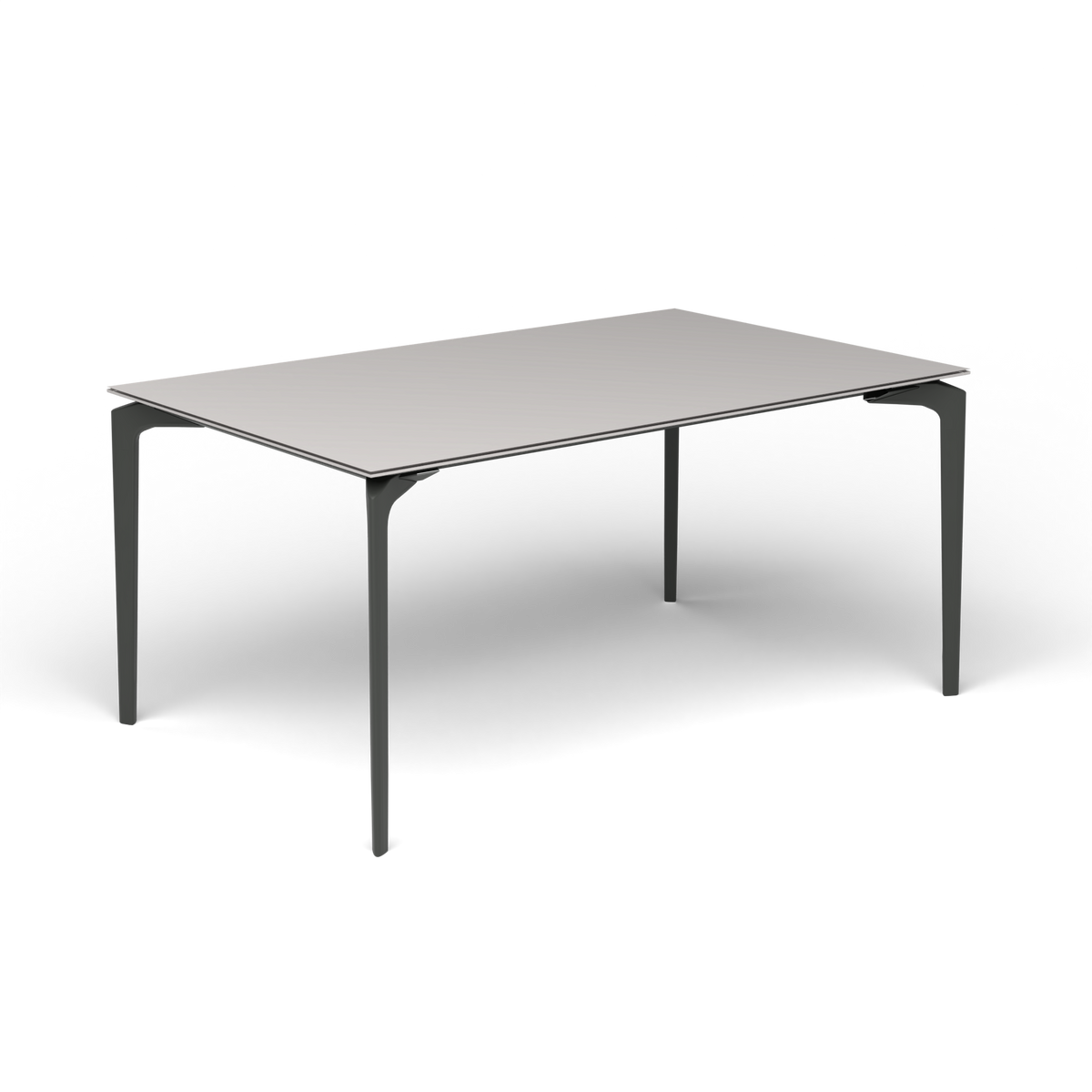 AllSize Uitschuifbare Eettafel, 160-210 × 100 × 76 cm, Metallic Grey, Aluminium speckled Grey