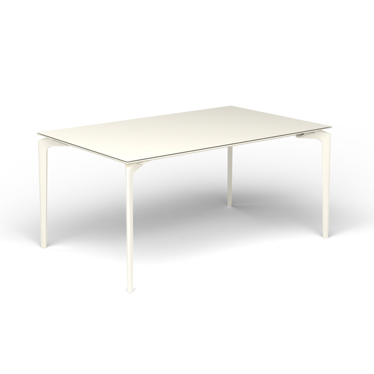 AllSize Uitschuifbare Eettafel, 160-210 × 100 × 76 cm, Antique White, Gelakt aluminium (volgt onderstelkleur)