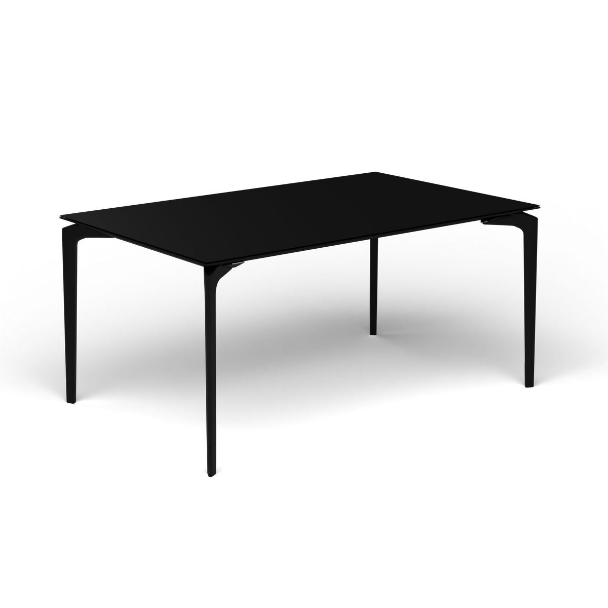AllSize Uitschuifbare Eettafel, 160-210 × 100 × 76 cm, Black, Gelakt aluminium (volgt onderstelkleur)