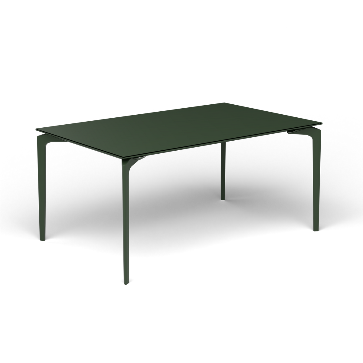 AllSize Uitschuifbare Eettafel, 160-210 × 100 × 76 cm, Bottle Green, Gelakt aluminium (volgt onderstelkleur)