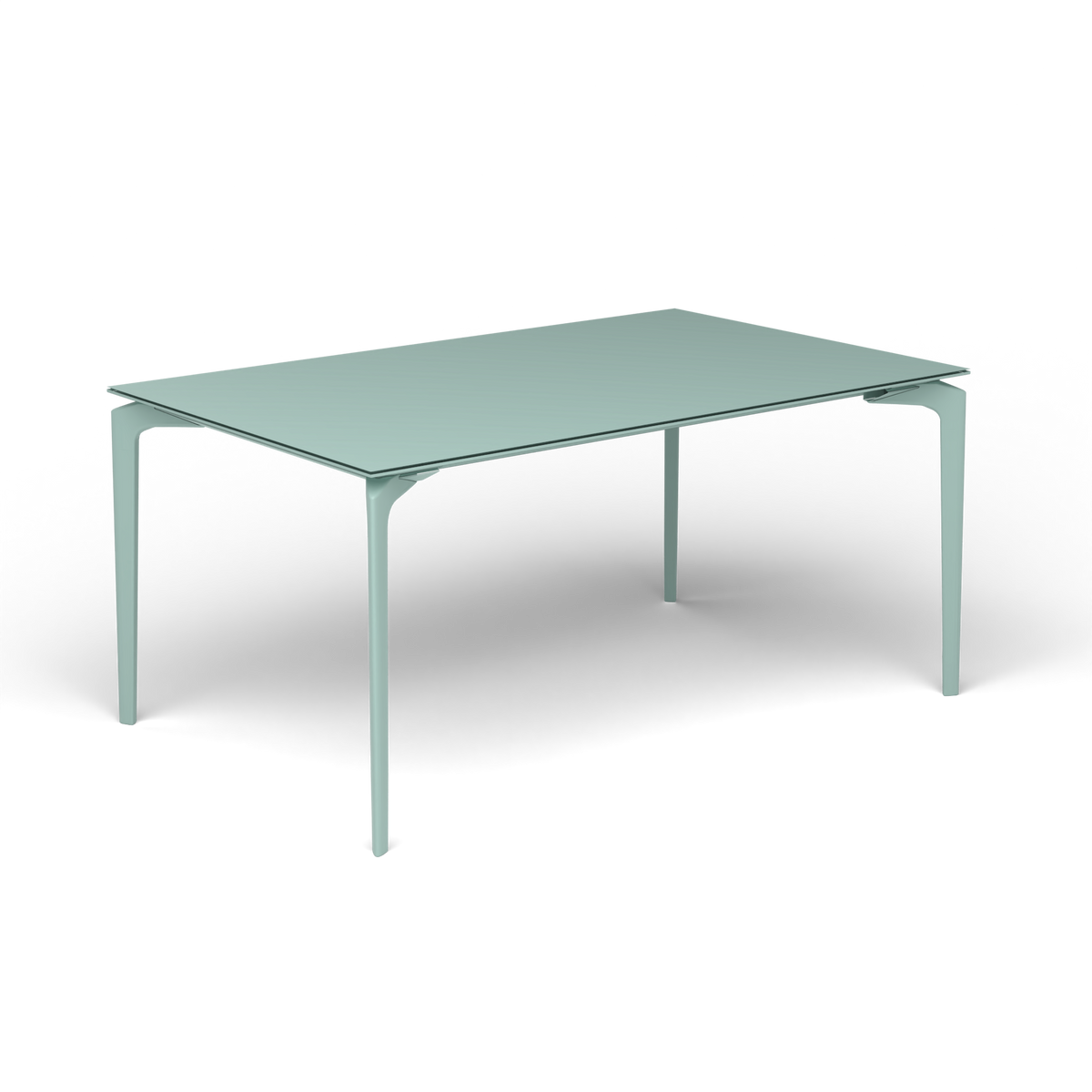 AllSize Uitschuifbare Eettafel, 160-210 × 100 × 76 cm, Light Blue, Gelakt aluminium (volgt onderstelkleur)