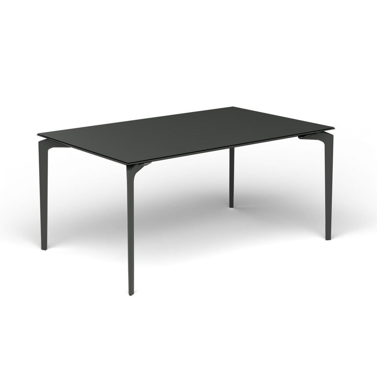 AllSize Uitschuifbare Eettafel, 160-210 × 100 × 76 cm, Metallic Grey, Gelakt aluminium (volgt onderstelkleur)