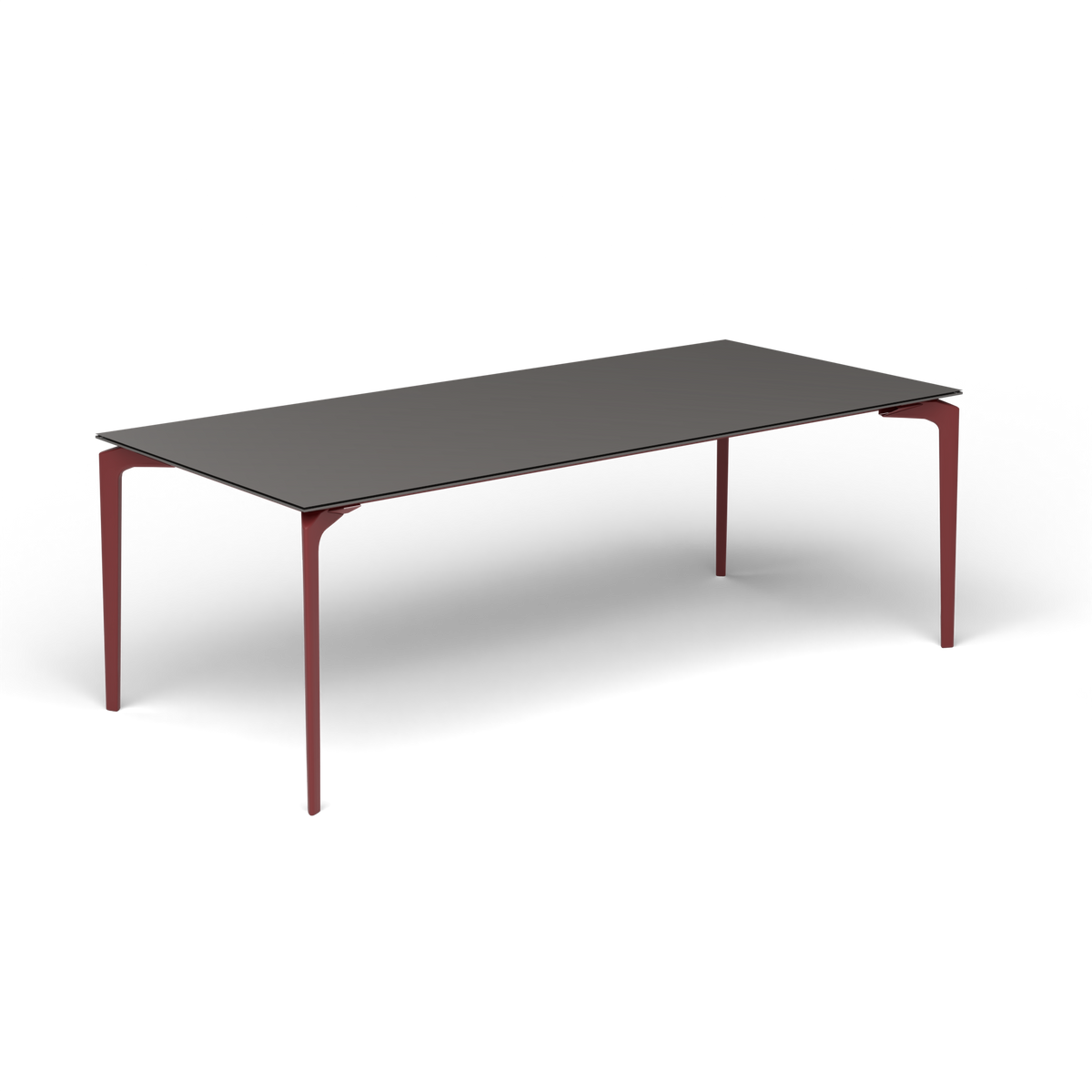 AllSize Uitschuifbare Eettafel, 220-270 × 100 × 76 cm, Autumn Red, Aluminium speckled Anthracite