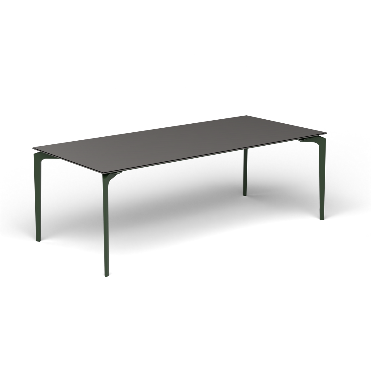 AllSize Uitschuifbare Eettafel, 220-270 × 100 × 76 cm, Bottle Green, Aluminium speckled Anthracite