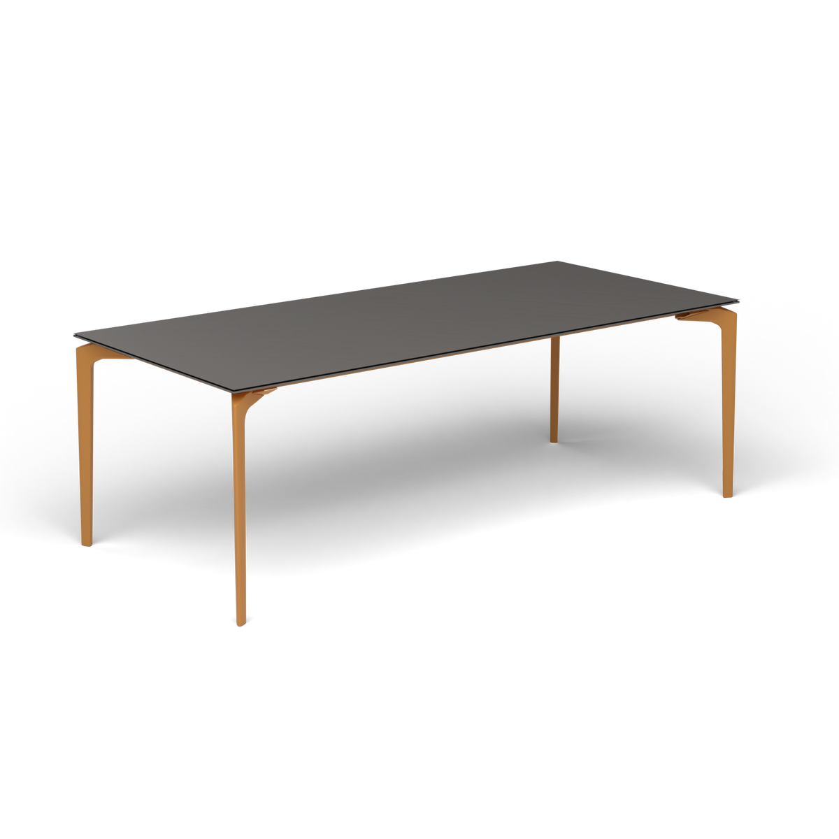 AllSize Uitschuifbare Eettafel, 220-270 × 100 × 76 cm, Mustard Yellow, Aluminium speckled Anthracite