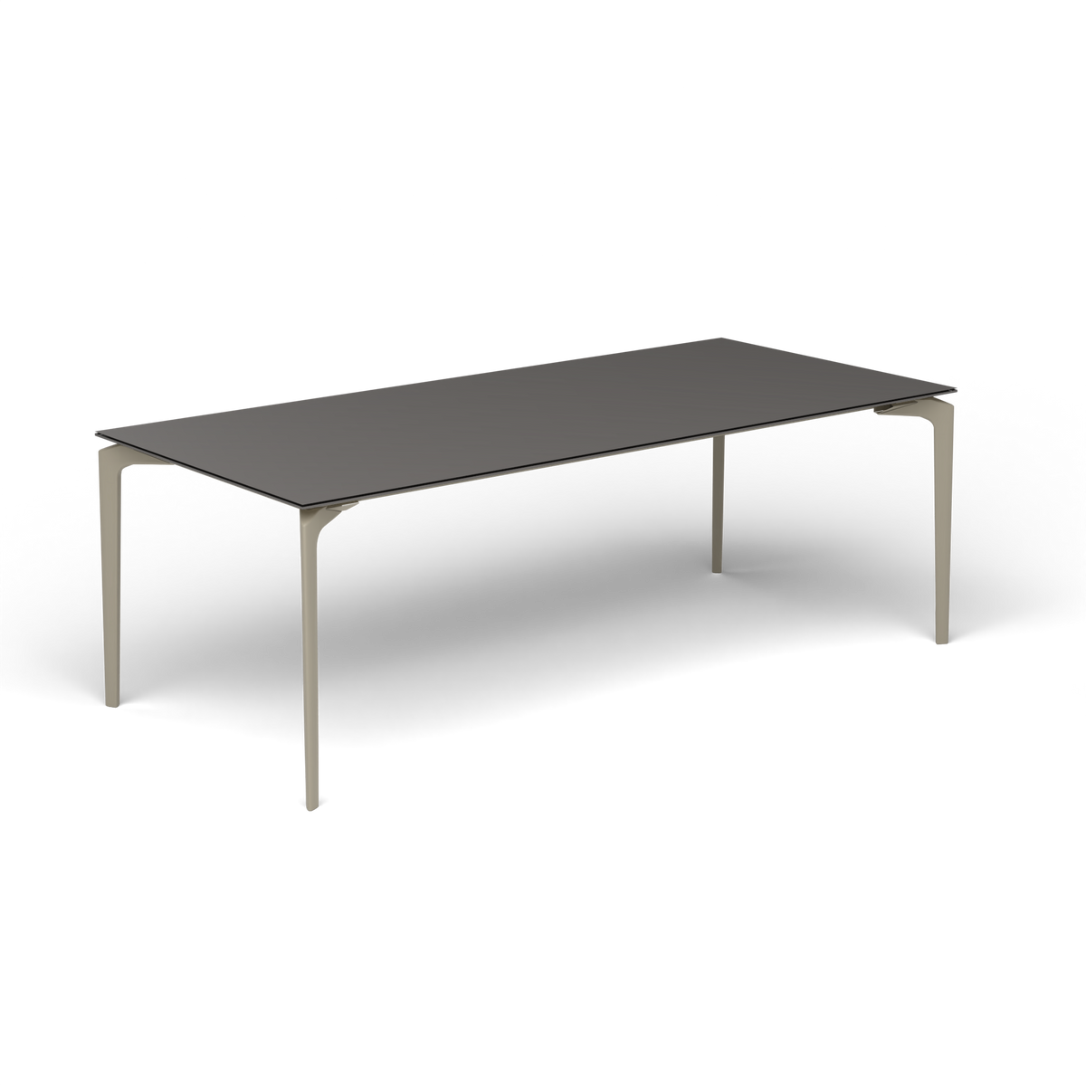 AllSize Uitschuifbare Eettafel, 220-270 × 100 × 76 cm, Pearly Gold, Aluminium speckled Anthracite