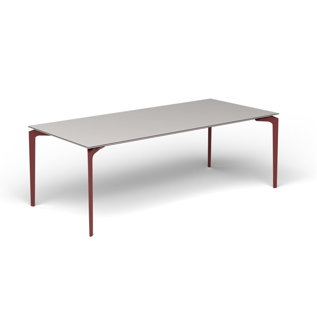 AllSize Uitschuifbare Eettafel, 220-270 × 100 × 76 cm, Autumn Red, Aluminium speckled Grey