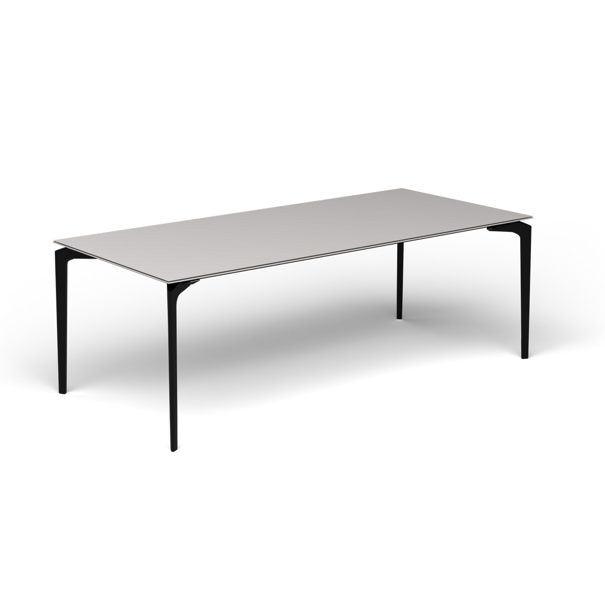 AllSize Uitschuifbare Eettafel, 220-270 × 100 × 76 cm, Black, Aluminium speckled Grey