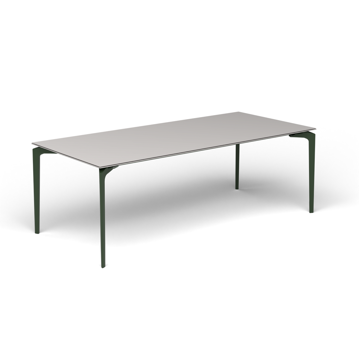 AllSize Uitschuifbare Eettafel, 220-270 × 100 × 76 cm, Bottle Green, Aluminium speckled Grey