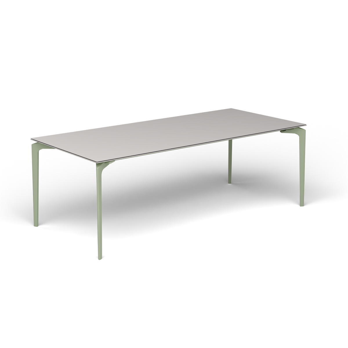 AllSize Uitschuifbare Eettafel, 220-270 × 100 × 76 cm, Green Tea, Aluminium speckled Grey