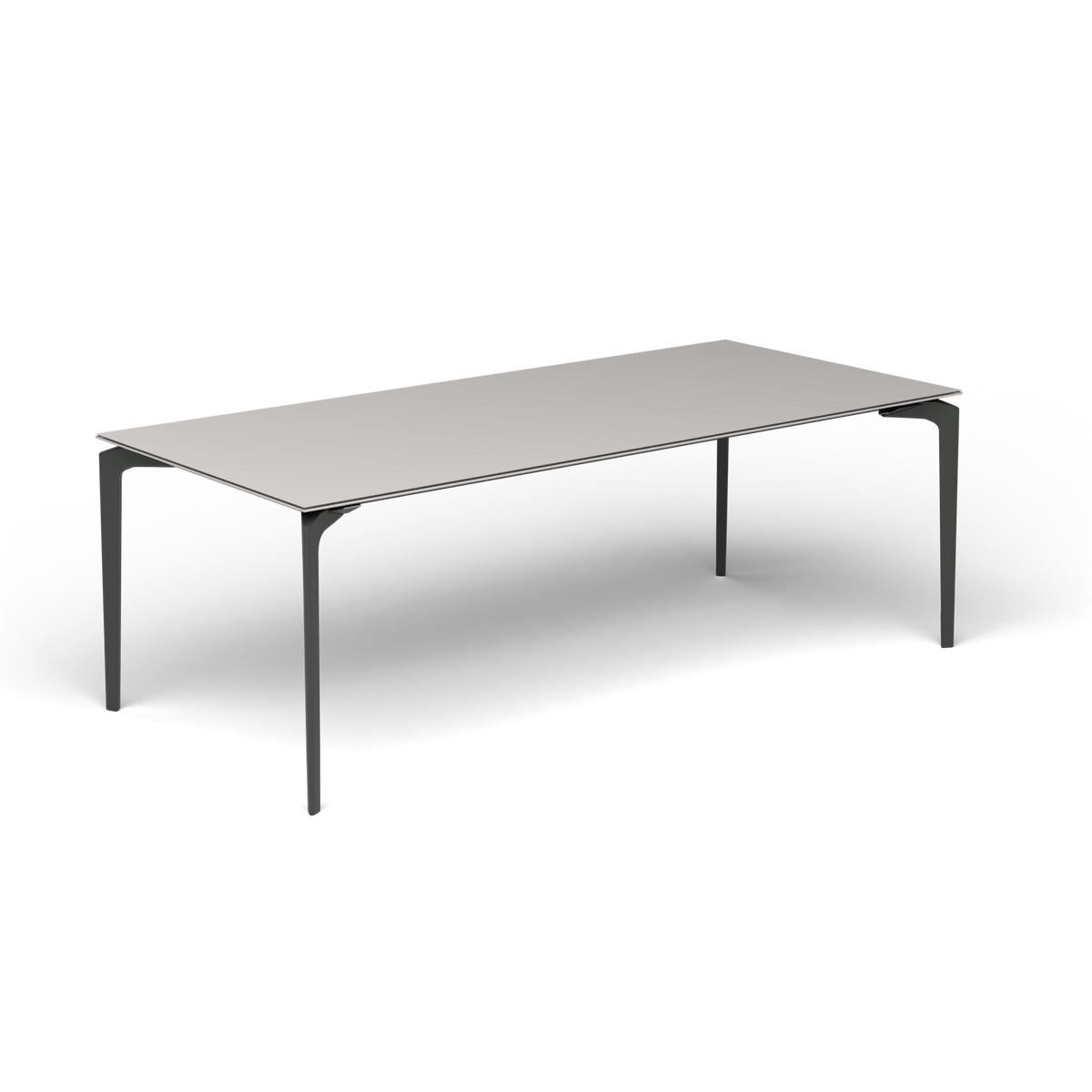 AllSize Uitschuifbare Eettafel, 220-270 × 100 × 76 cm, Metallic Grey, Aluminium speckled Grey