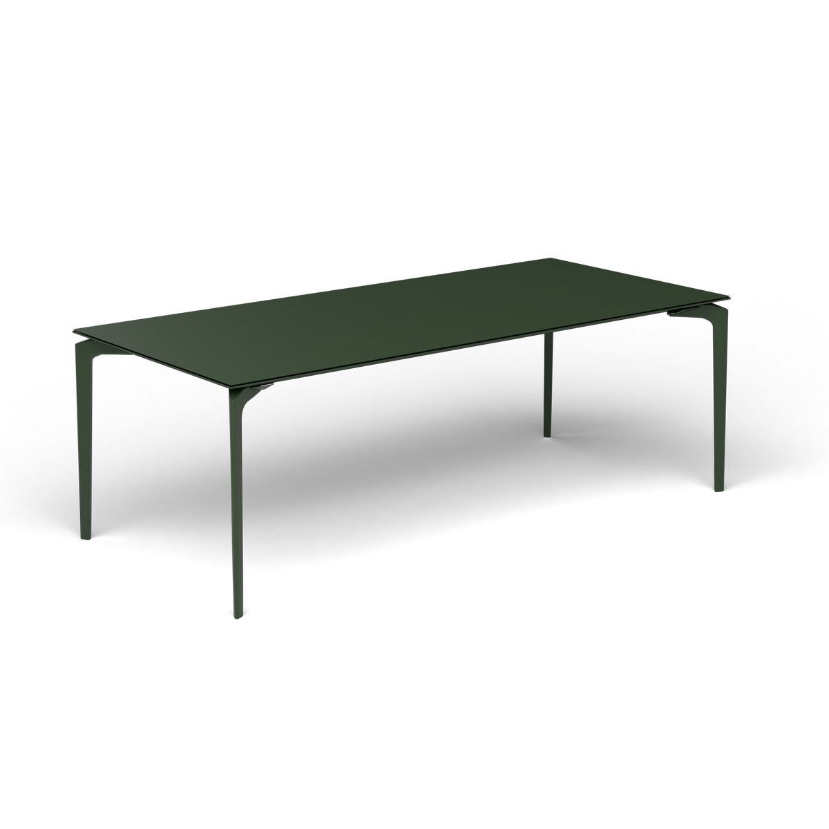 AllSize Uitschuifbare Eettafel, 220-270 × 100 × 76 cm, Bottle Green, Gelakt aluminium (volgt onderstelkleur)