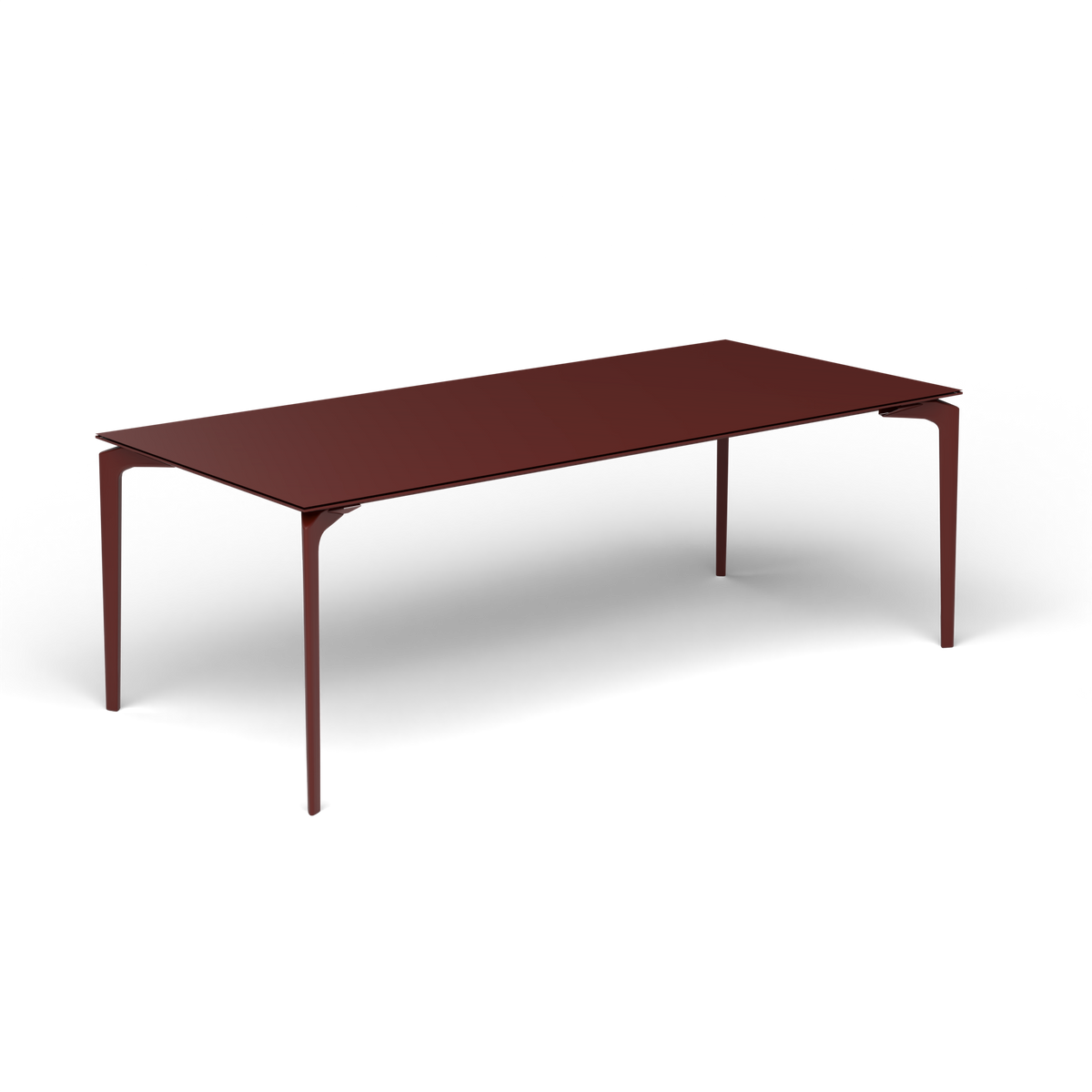 AllSize Uitschuifbare Eettafel, 220-270 × 100 × 76 cm, Chestnut Brown, Gelakt aluminium (volgt onderstelkleur)