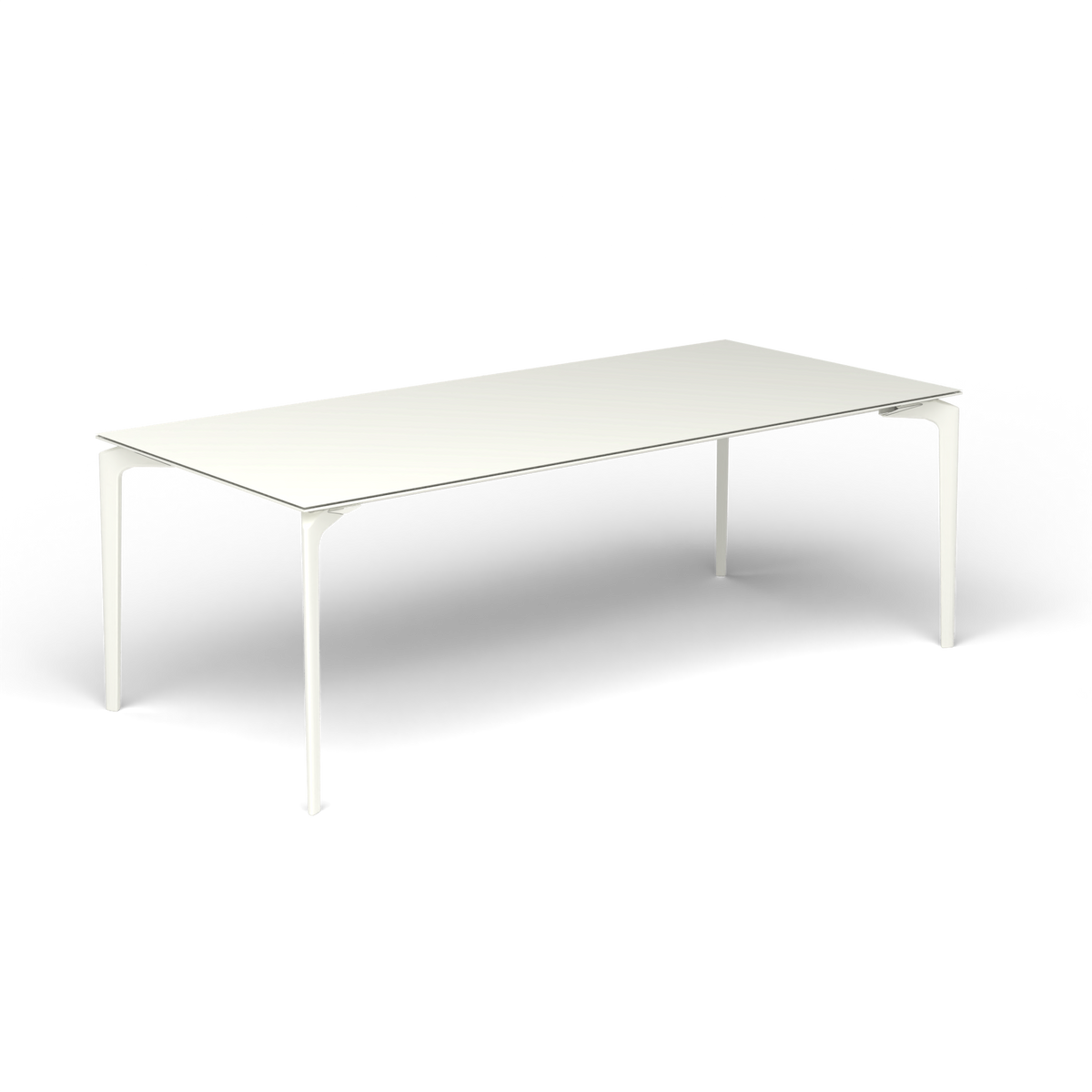 AllSize Uitschuifbare Eettafel, 220-270 × 100 × 76 cm, White, Gelakt aluminium (volgt onderstelkleur)