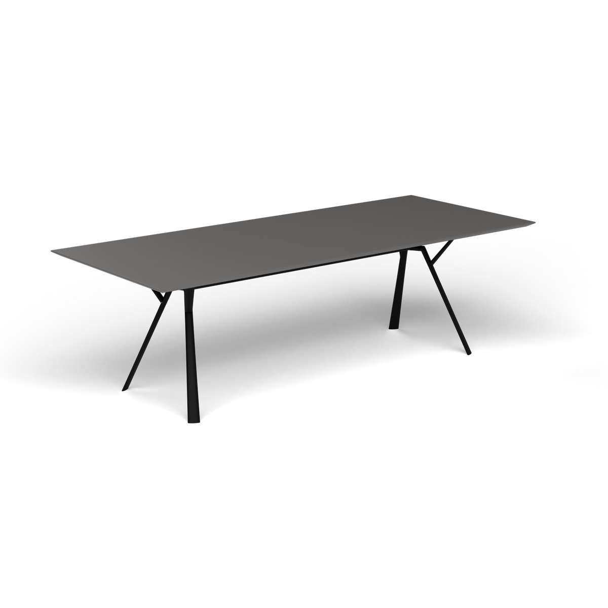 Radice Quadra Rechthoekige Tafel, 240 × 100 × h 74 cm, Black, Aluminium speckled Anthracite