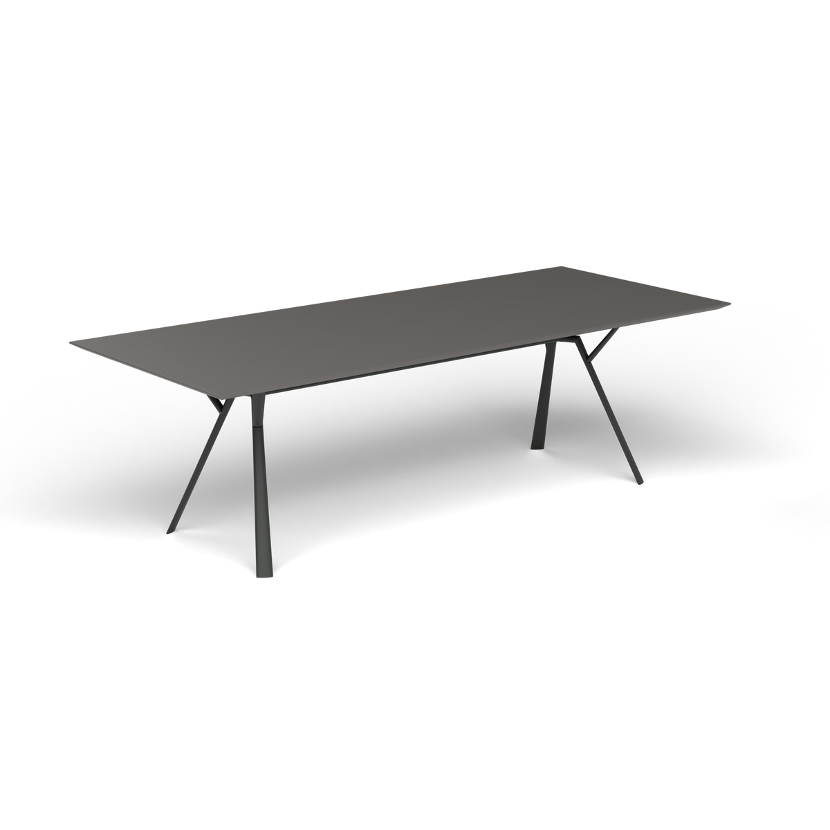 Radice Quadra Rechthoekige Tafel, 240 × 100 × h 74 cm, Metallic Grey, Aluminium speckled Anthracite