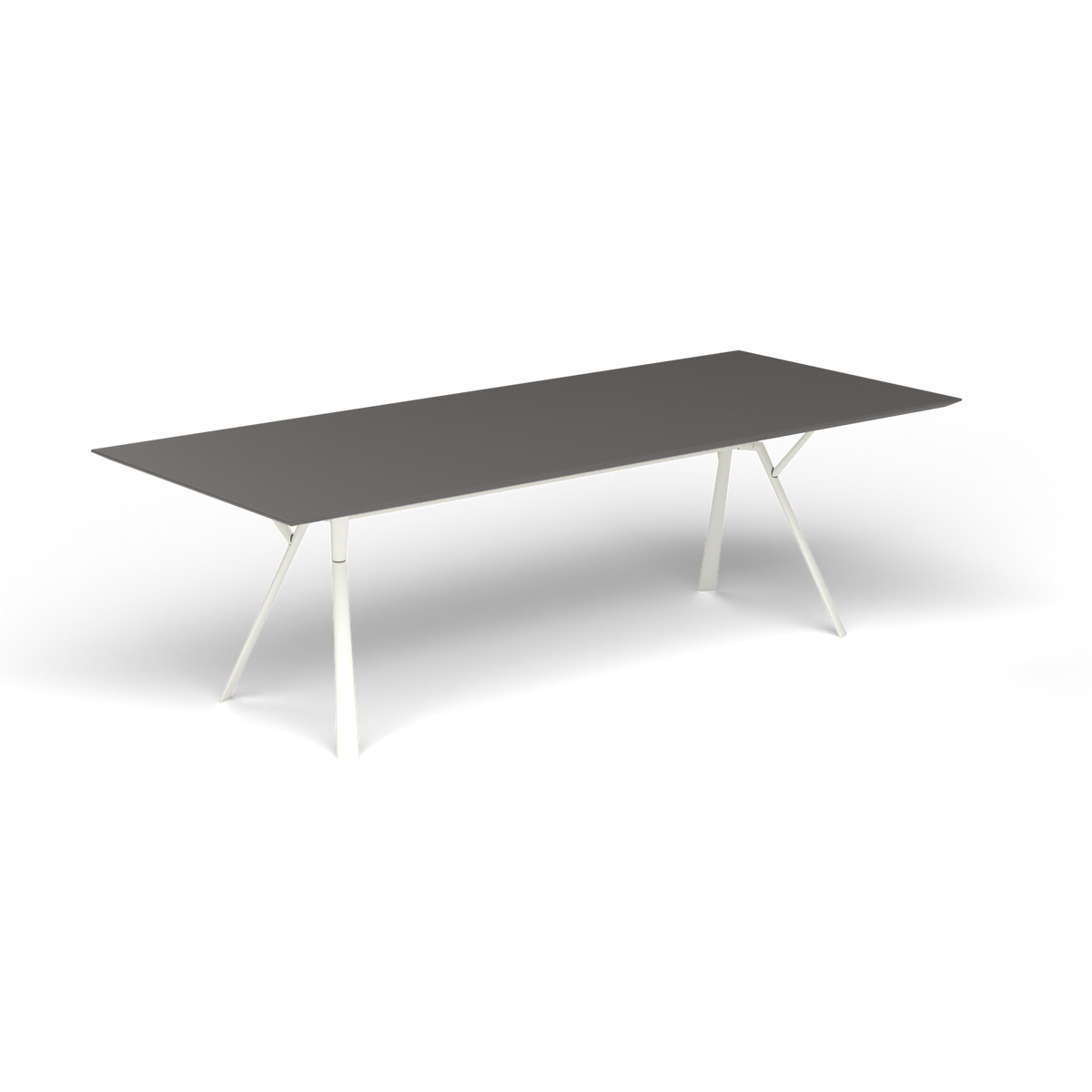 Radice Quadra Rechthoekige Tafel, 240 × 100 × h 74 cm, White, Aluminium speckled Anthracite