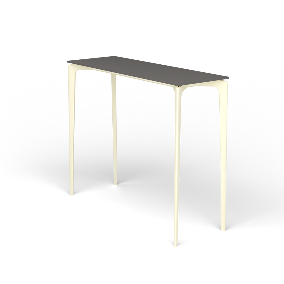 AllSize Bartafel, 130 × 45 × 110 cm, Butter White, Aluminium speckled Anthracite