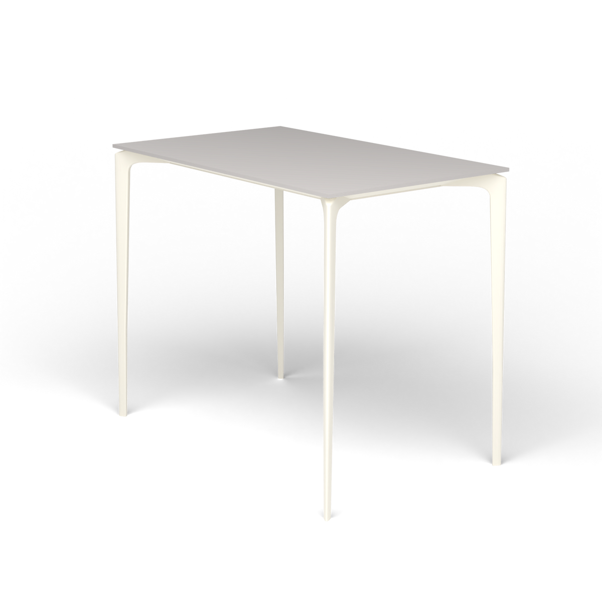AllSize Bartafel, 130 × 80 × 110 cm, Antique White, Aluminium speckled Grey