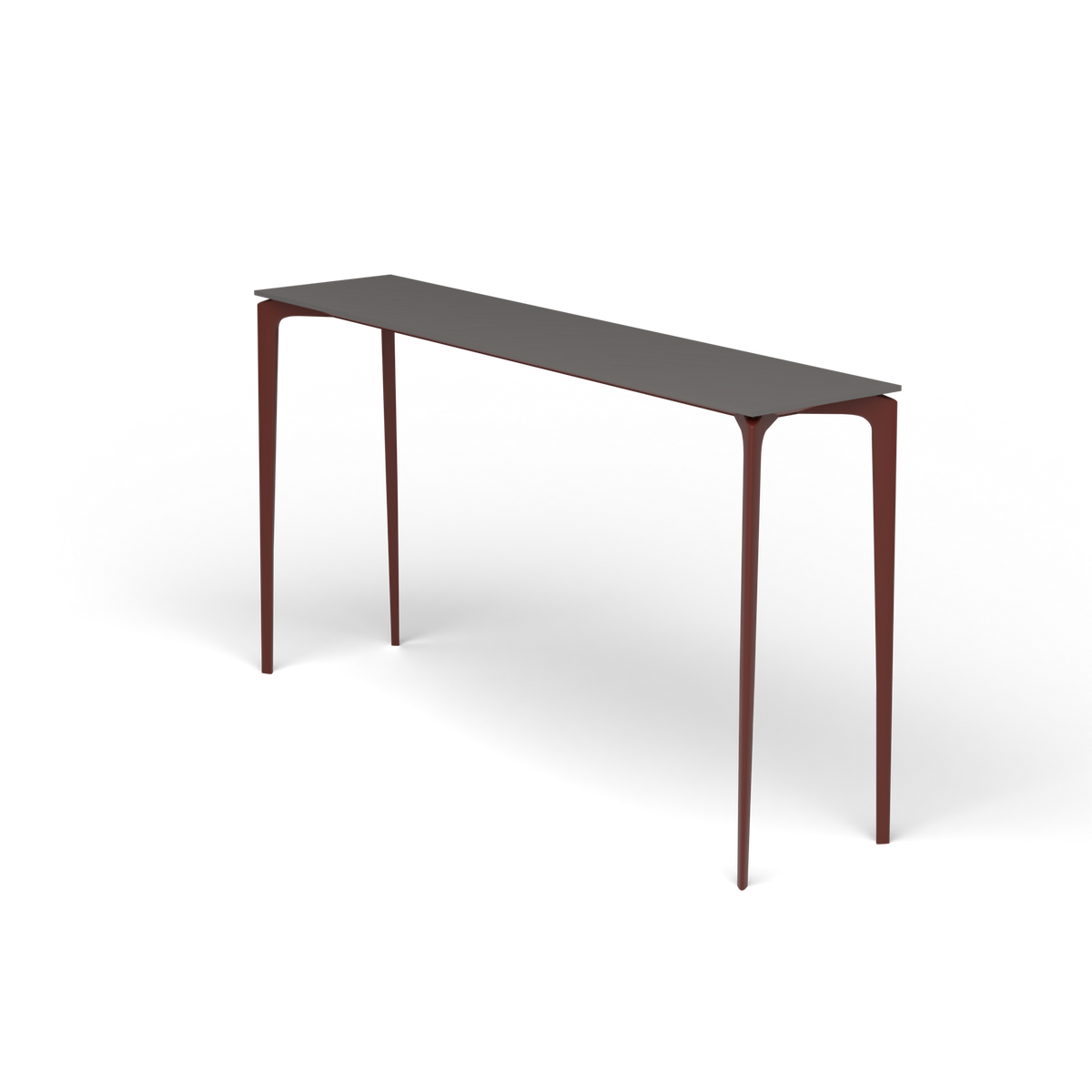 AllSize Bartafel, 200 × 45 × 110 cm, Chestnut Brown, Aluminium speckled Anthracite