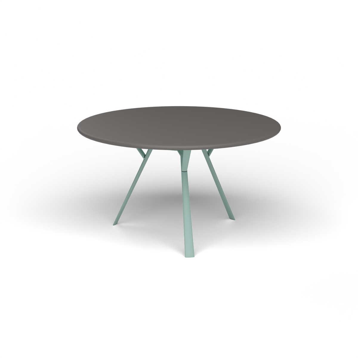 Radice Quadra Ronde Tafel, Ø 130 × h 74 cm, Light Blue, Aluminium speckled Anthracite